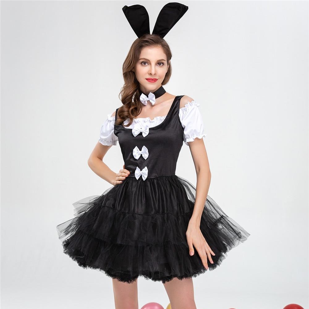 Womens Funny Bunny Costume Halloween Cosplay Role Play Dress  Bunny Dress